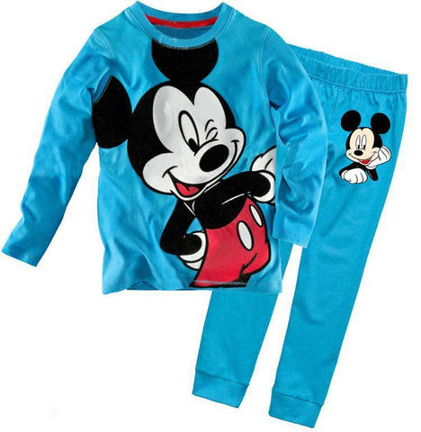 Disney Mickey Mouse Pajamas Sets Long Sleeves Boy Girls Cartoon Print-TB01063-Veeddydropshipping