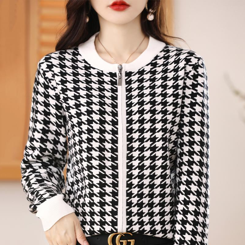 women cashmere cardigan knitted jacket-Veeddydropshipping