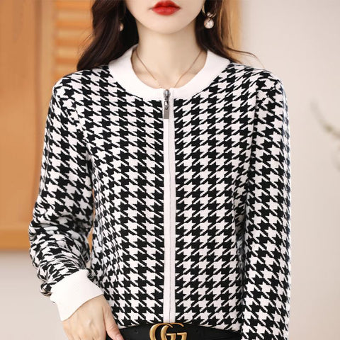 women cashmere cardigan knitted jacket-Veeddydropshipping