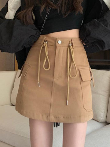 Denim Mini Cargo Skirts Women-Veeddydropshipping