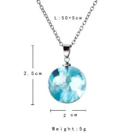 Rould Ball Moon Pendant Necklace Women -JW01172-Veeddydropshipping