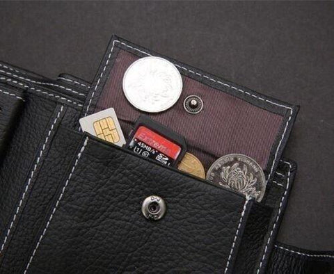 Mens Black Leather Bifold Wallet-MF00724-Veeddydropshipping