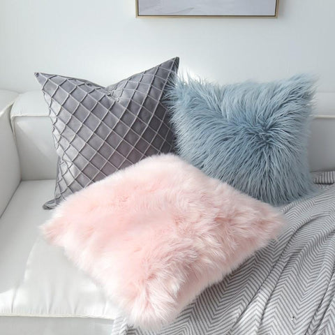 Nordic Plush Pillowcase Wool Faux Fur Cushions-HA00581-Veeddydropshipping