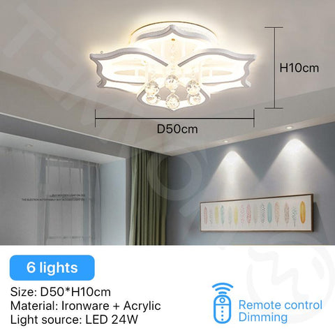 Ceiling Lamp LED Crystal With Remote Control-TI00271-Veeddydropshipping