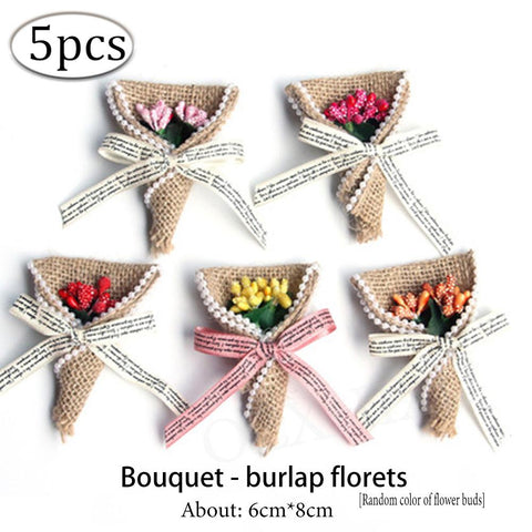 Handmade Jute Burlap Hessian Ribbon Bow-HA00607-Veeddydropshipping