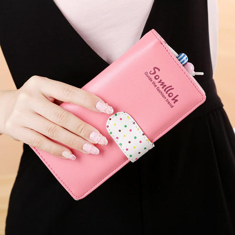 Buckle Zipper Female Cute Colourful Coin Purse Card Holder-BS00218-Veeddydropshipping