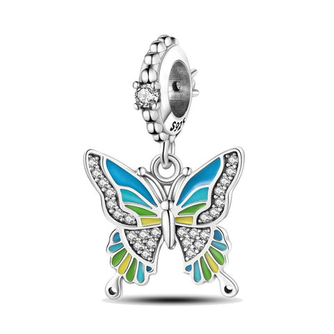 925 Silver butterfly Charms Beads Bracelet for Jewelry Making Diy -JW01534-Veeddydropshipping
