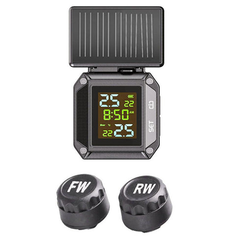 Solar Powered Waterproof Motorcycle TPMS Kit Wireless LCD Motor-AM00155-Veeddydropshipping