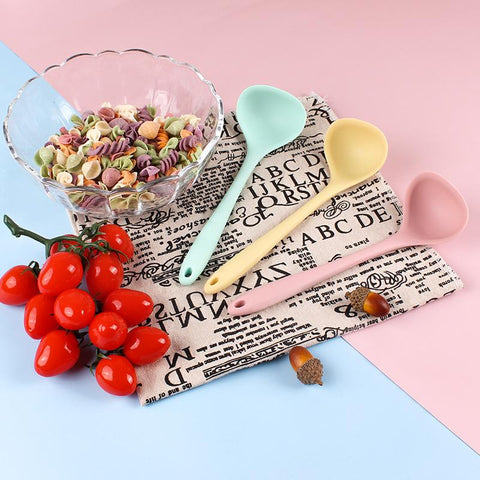 Silcone Soup Spoon Long Handle Ladle Pot-HA01325-Veeddydropshipping