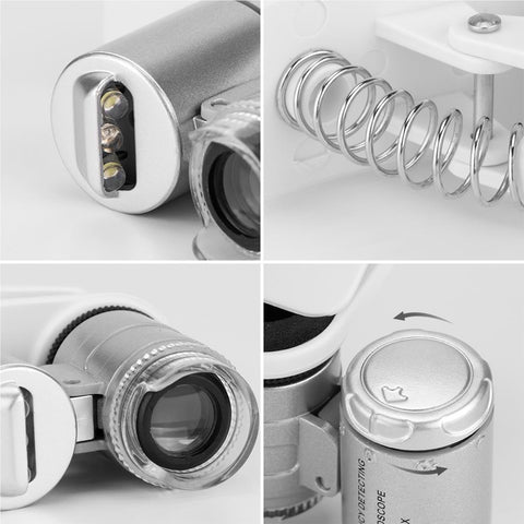 Clip Microscope 60X LED Adjusted Lens Magnifier-PA01292-Veeddydropshipping