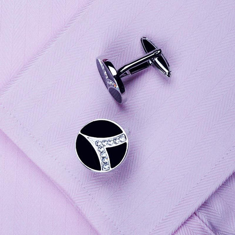 Jewelry Black designer Cuff link Wholesale y French shirt cufflinks for mens -JW01318-Veeddydropshipping