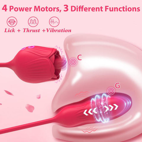 Rose Toy Dildo Thrusting Vibrator for Women Egg Clitoris Sucker Stimulator -BH01205-Veeddydropshipping