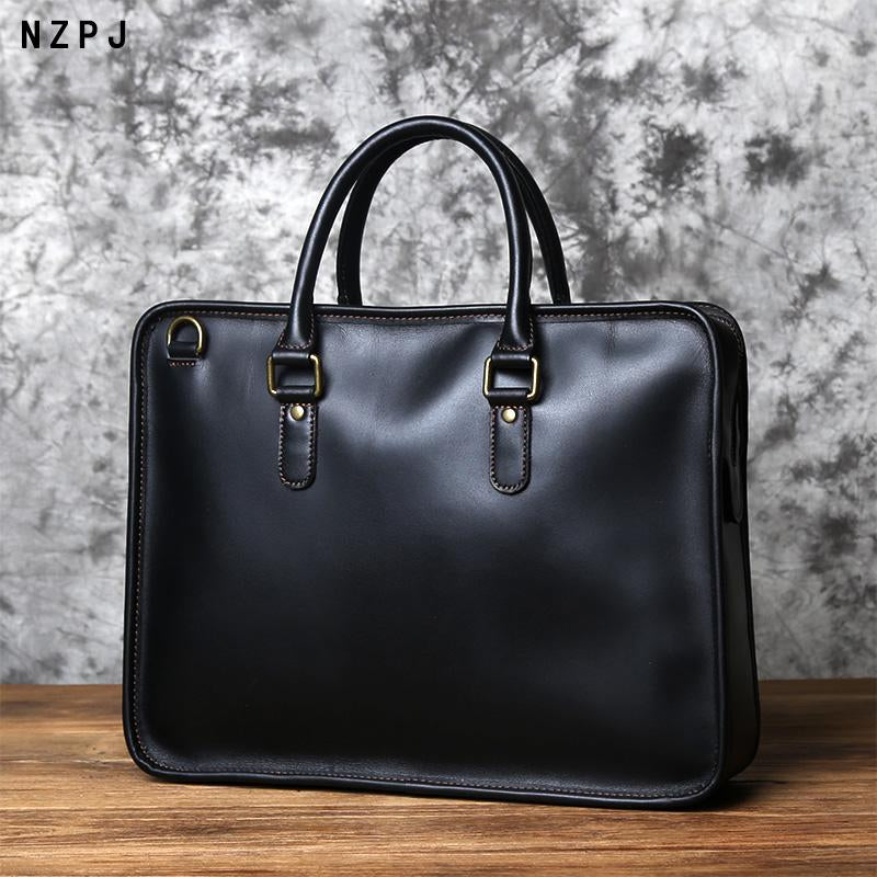 Retro Top Layer Cowhide Laptop Bag Crazy Horse Leather-BS00474-Veeddydropshipping