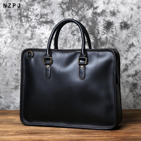 Retro Top Layer Cowhide Laptop Bag Crazy Horse Leather-BS00474-Veeddydropshipping