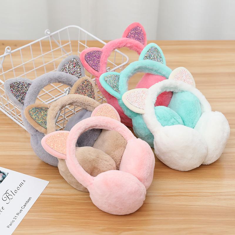 Ear Warmers Glitter Ears Plush Earmuffs-WF01263-Veeddydropshipping