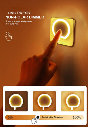 Multi-function America European Dual USB Sensor Lamp Charger with Night Light -CE00231-Veeddydropshipping
