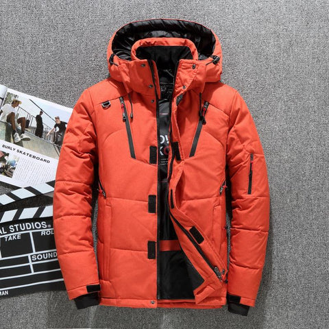 Duck Thick Men&#39;s Down Jacket Snow Parkas Male Warm Hooded-MF01225-Veeddydropshipping