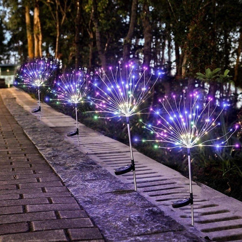 Solar Fireworks Lamp Outdoor Grass Globe Dandelion Flash String Fairy-TI00805-Veeddydropshipping