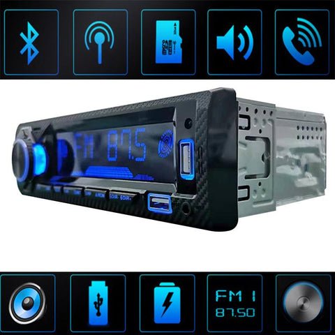 Car radio 1 DIN stereo player digital Bluetooth Car MP3 player 60wx4 FM-AM00642-Veeddydropshipping
