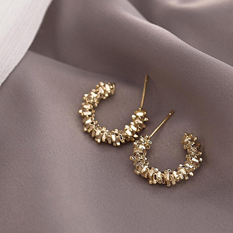 Retro Metal C-shaped Semicircular Earrings Fashion Jewelry -JW01448-Veeddydropshipping