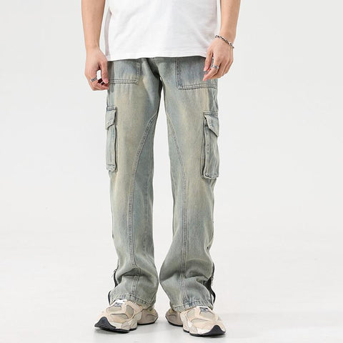 Cargo Jeans Pants Fashion Hi Street Vintage Retro-MF00580-Veeddydropshipping