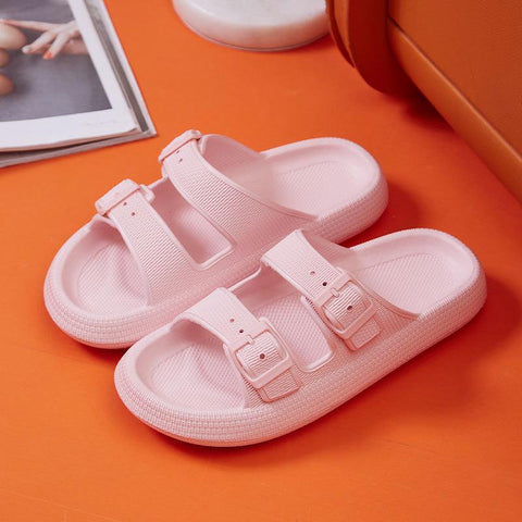 Fashion Buckle Soft Sole Pillow Slides Sandals Woman-BS01178-Veeddydropshipping