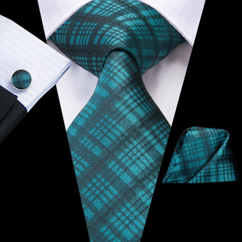 Men Classic Party Wedding Pocket Square Cufflinks Luxury Tie Set-JW01305-Veeddydropshipping