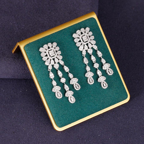 New Trendy Double Row Pearl Tassel Earring Jewelry Set  -JW00390-Veeddydropshipping