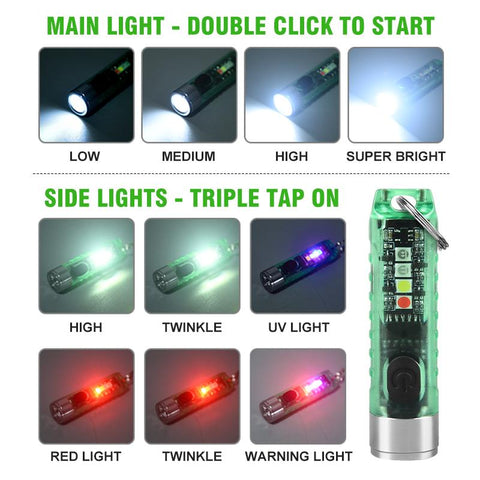Mini Flashlight LED Multi-function Waterproof Keychain Flashlight Portable-TI00776-Veeddydropshipping