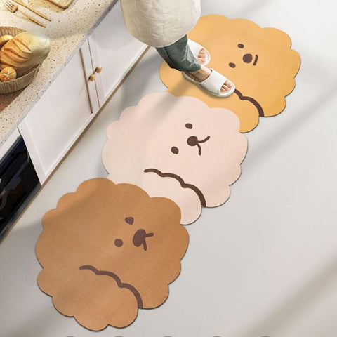 Kawaii Bread Bear Kitchen Mat Floor Waterproof-HA00484-Veeddydropshipping
