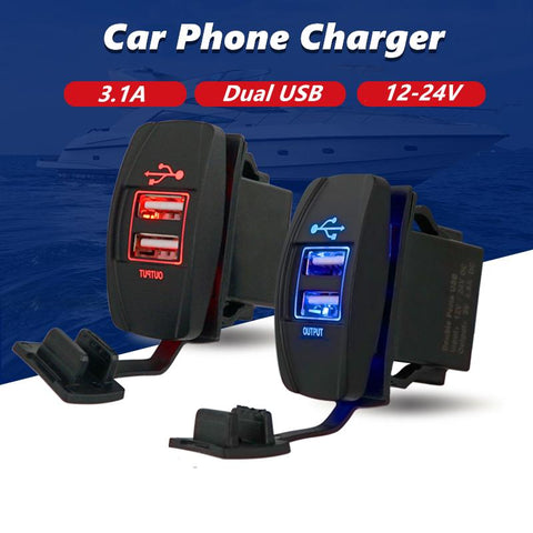 Car Charger USB 5V 3.1A Universal Waterproof Dual USB-PA01171-Veeddydropshipping