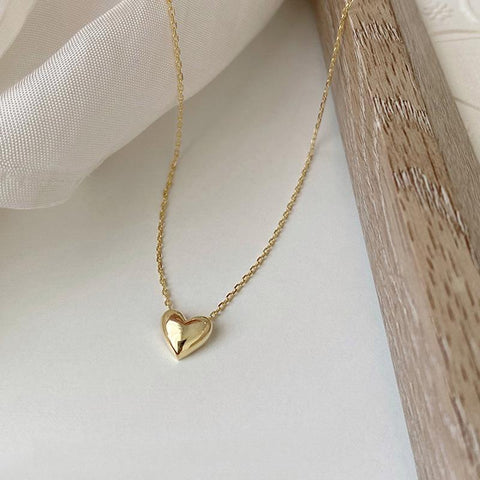 925 Sterling Silver Heart Pendant Necklace Women Plated    Anniversary Jewelry