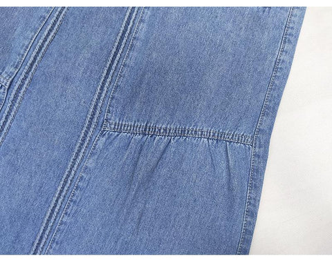 Oversize Fashion Street Skirt A Line Denim Skirt-WF00455-Veeddydropshipping