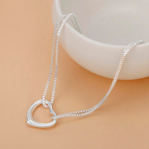 925 sterling silver Pretty heart bracelets necklaces Jewelry sets  -JW00193-Veeddydropshipping