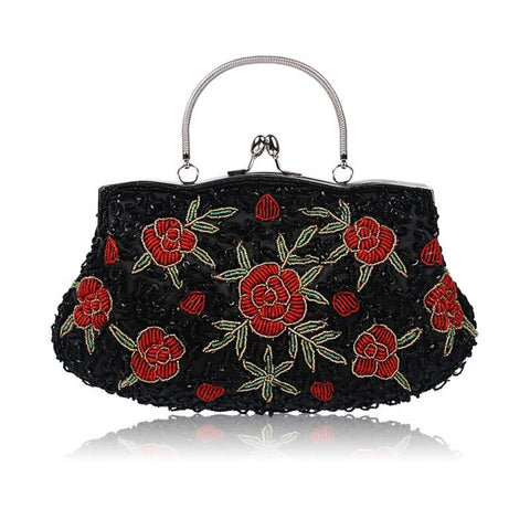 Evening Bags Handmade Beaded Flower Fine Party Purses-BS00233-Veeddydropshipping