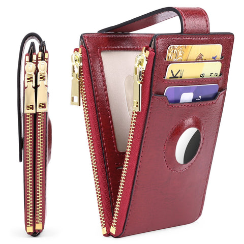 Women Rfid Blocking Anti-theft 13 Card Slots Wallet with Airtag Tracking-BS00217-Veeddydropshipping