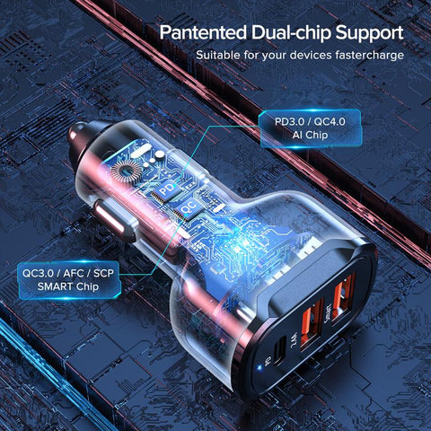 30W PD USB C Car Charger Quick Charge 4.0 3.0-PA01129-Veeddydropshipping