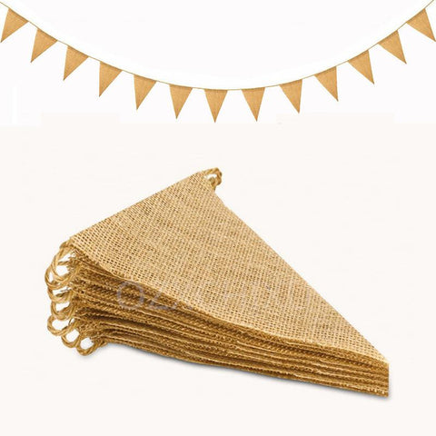 Vintage Jute Hessian Burlap Bunting Banner-HA00590-Veeddydropshipping