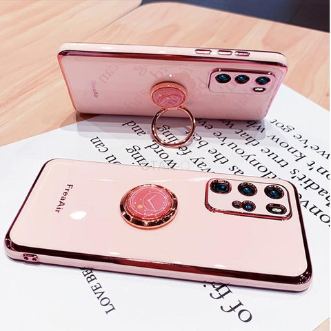 Luxury Ring Holder Plating Phone Case On For Xiaomi Mi Poco X3 Pro X3pro-PA00330-Veeddydropshipping