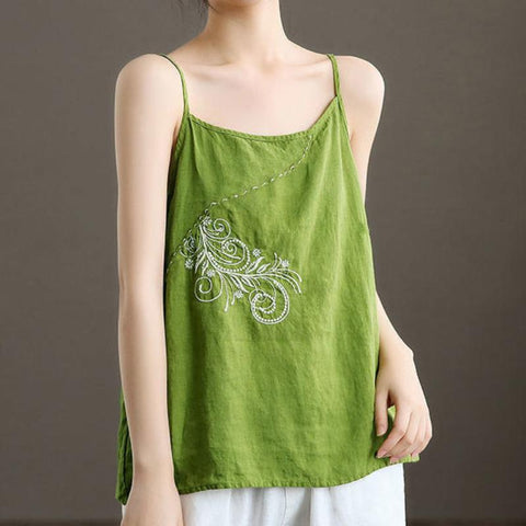 Women Fashion Camisole Linen Spaghetti Strap Tank Tops-Veeddydropshipping