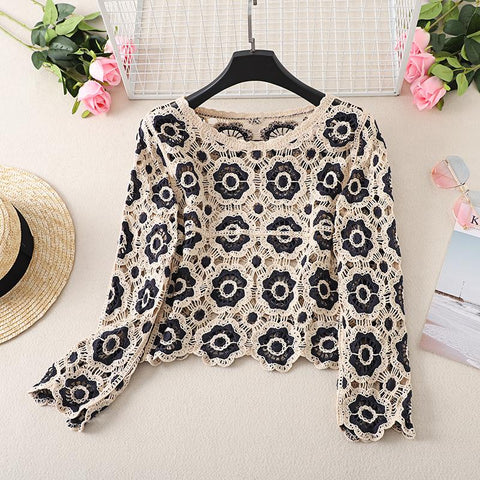 Women Crochet Cardigans Vintage Knitted Sweaters-Veeddydropshipping
