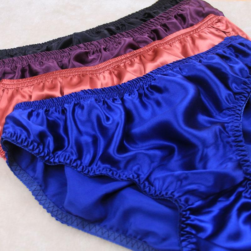 panties male mulberry silk trigonometric underwear men briefs-MF01681-Veeddydropshipping