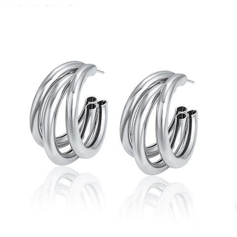 Round Drop Earring for Women Alloy Trendy Earrings Circle-JW01440-Veeddydropshipping