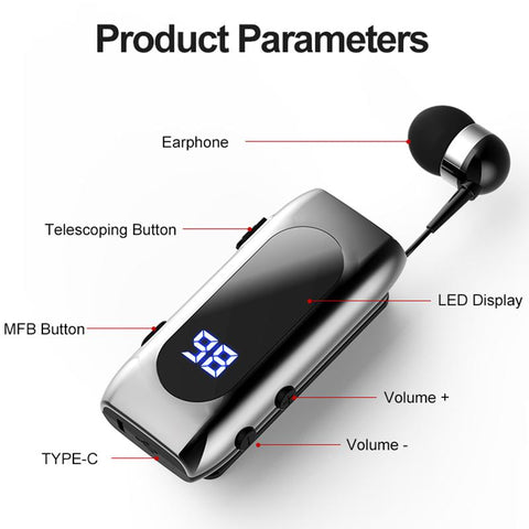 Earphone Bluetooth with Wire Headphone Call-Veeddydropshipping