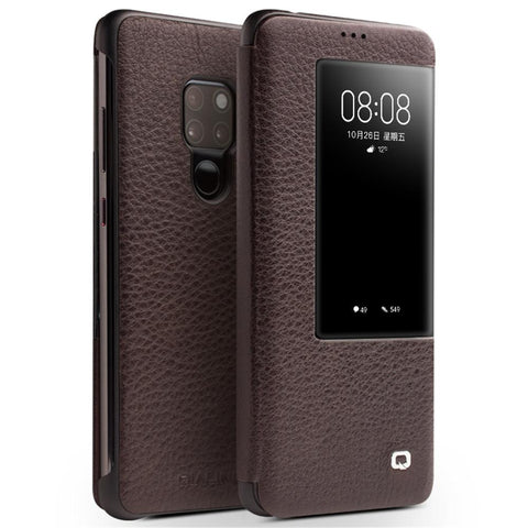 QIALINO Fashion Genuine Leather Cover for Huawei Mate 20X 5G Slim Flip Case-PA00287-Veeddydropshipping