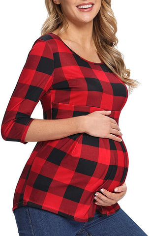 Cotton Maternity Tops Short Sleeves T-Shirts Breastfeeding Clothes-TB00575-Veeddydropshipping