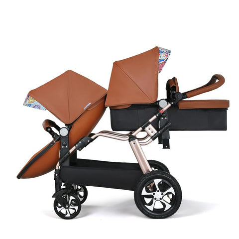 2023 New Twin baby strollers,Eggshel Double baby strollers,Luxury leather baby-TB00374-Veeddydropshipping
