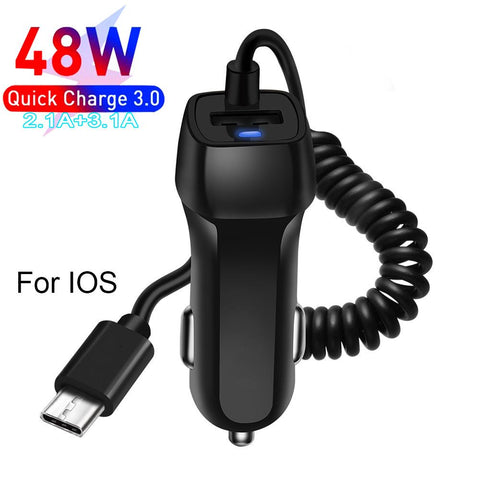 48W USB Car Charger QC3.0 5V Typec usb devices-PA01140-Veeddydropshipping