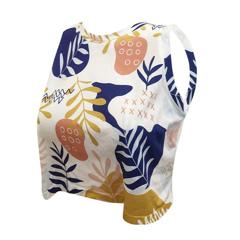 Printed Women Vest Fitness Sports Crop Top Style Fashion Yoga Blouse Bra -OS00814-Veeddydropshipping