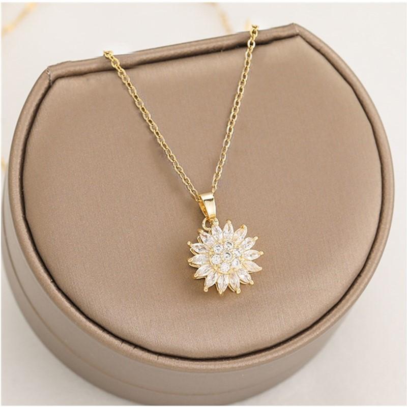 Sunflower Pendant Necklace for Women Jewelry Luxury-JW01192-Veeddydropshipping